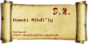 Domoki Mihály névjegykártya